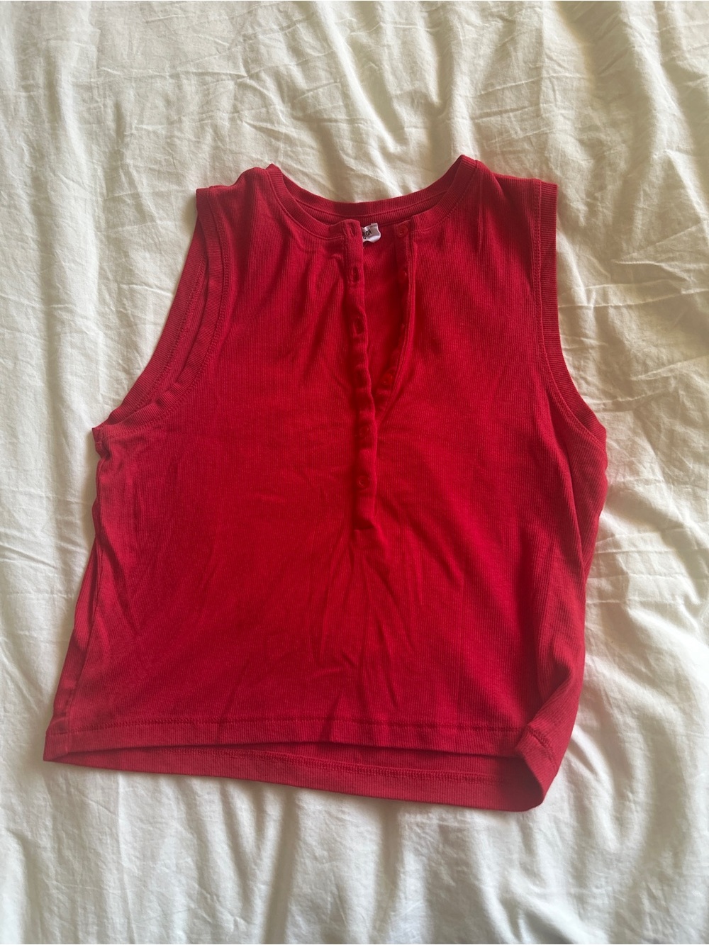 Cotton On Red Button-Front Tank